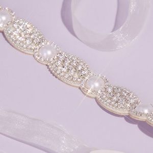 David’s Bridal pearl and crystal belt